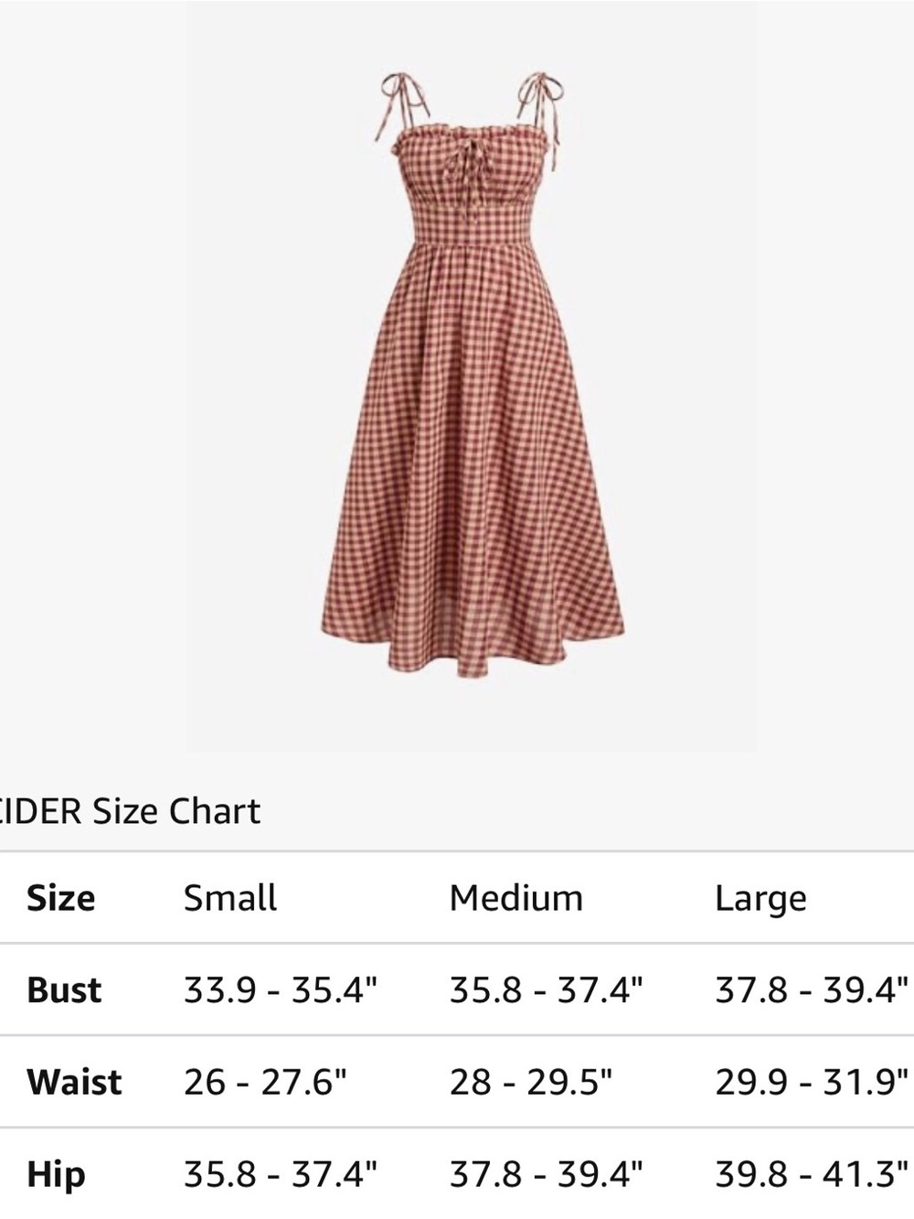 SOLD ❌ Cider Burgundy and Beige Gingham Tie-Shoulder Maxi Dress with Bow Front - Picture 7 of 9
